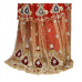 Auspicious Multi Colored Stone Worked Net Lehenga Saree